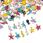 10 Stainless Steel Colorful Marine Coral Starfish Fish Seaweed Charm Necklace Earring Pendant (New)
