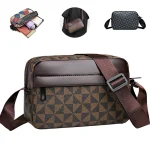 Casual Business Shoulder Bag for Men Pu Leather Messenger Bag Wide Strap Crossbody (New)
