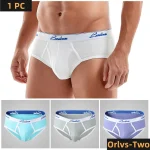 Mens Underwear Mid Waist Thread Cotton Breathable Solid Color Youth Underwear Mens (New)