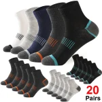 20Pairs Mens Cotton Socks Set Casual Breathable Sports Winter Black Large Size 38 45 (New)