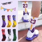 Basketball socks mid barrel cotton sweat absorbing sports socks badge basketball socks tide mens must have (New)