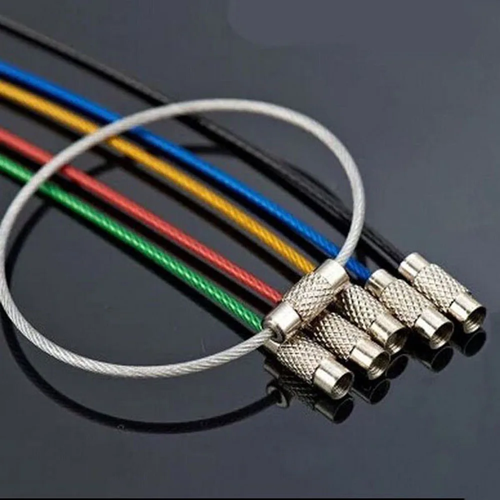 S93976e6613794d488bf1f7518caa70f9n 5 Colorful EDC Keychain Stainless Steel Carabiner Key Holder Outdoor Tools Wire Keyrings (New) - Image 1