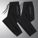 Running Pants Jogging Casual Summer Thin Elastic Sweatpants Quick Dry Ice Silk Straight (New)