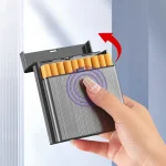 Large Capacity Cigarette Case Automatic Flip Cover Hold 40 Cigarettes Anti Pressure Portable (New)