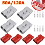 2 4 Battery Charging Connector 50A 120A AMP 600V High Current Quick Power Plug (New)