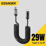 Essager Type C to Lightning Cable Spring Telescopic Car Phone (New)