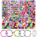 1200  Polymer Clay Beads Bracelet Making Kit, Animal Fruit Flower Butterfly Bunny (New)