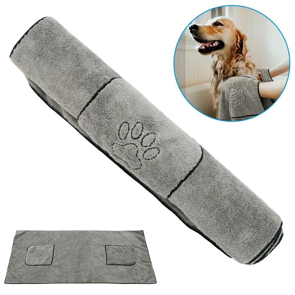 S94d8ce15497f47e8ac15c7b2bf94a356C Super Absorbent Big Puppy Pet Dog Towel Bathrobe Bath Towels Quick Drying Cat Bath (New) - Image 1