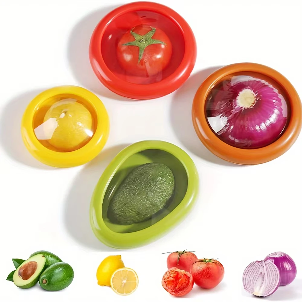 S95316406cbb7491c9423fb58c761f4d5i 1 4 Set Fruit Preservation Storage Box Silicone Film Food Box Sealed Mini Refrigerator (New) - Image 1