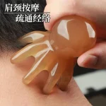 Octopus Massage Comb Resin Head Meridian Scraping Scalp Massage Brush Acupuncture SPA Gua (New)