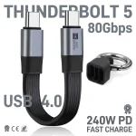 Short USB C Cable USB4.0 240W PD Fast Charging 80Gbps Data Transfer 8K@60Hz (New)