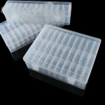 Bead Organizer Box 12 24 30 Small Clear Plastic Bead Storage Containers with Hinged Lid (New)
