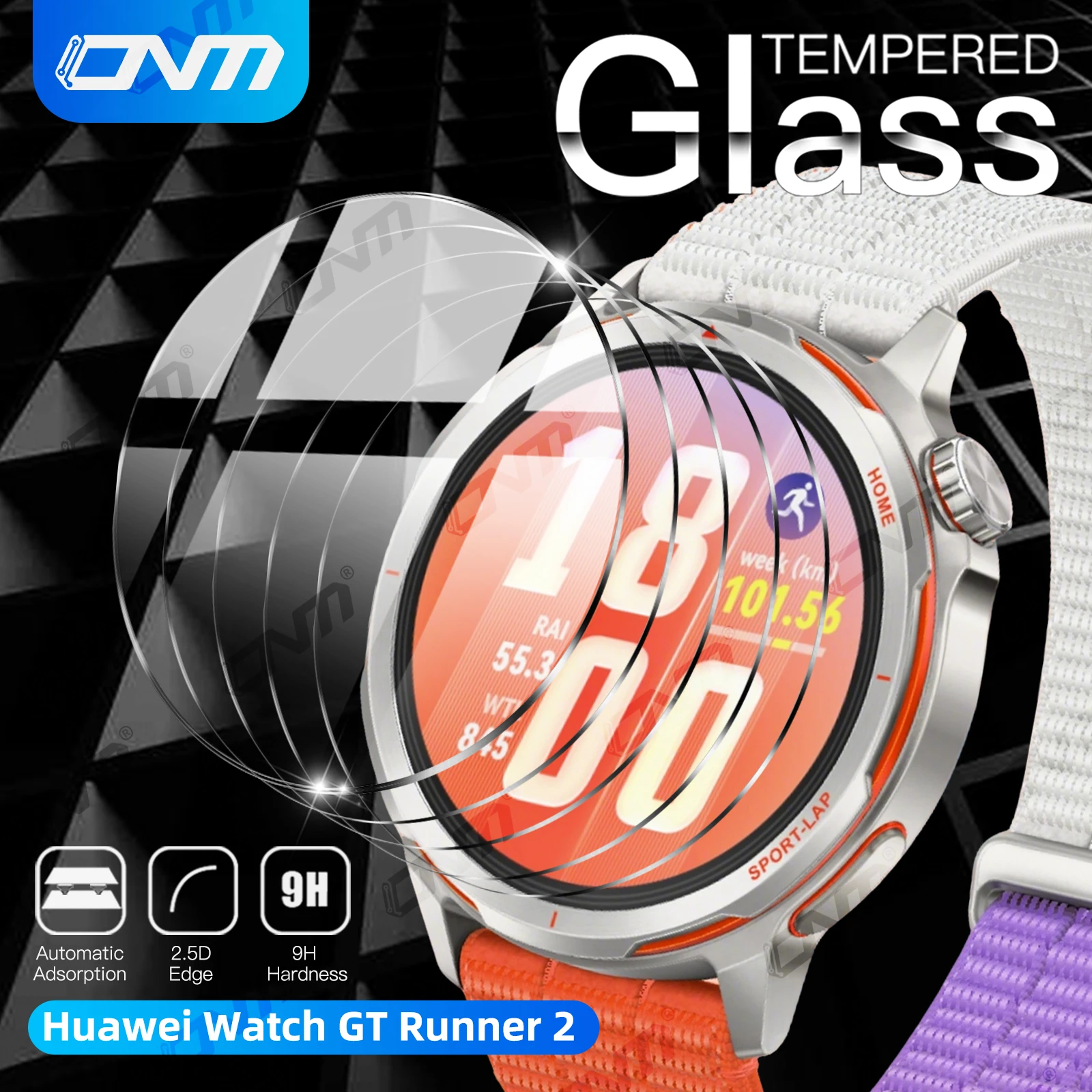 S9613a31b42244d129f43f445e06746f5y Tempered Glass Huawei Watch GT Runner 2, Screen (New) - Image 1