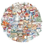 50 Winter Snow PET Plastic Stickers Fun Decorative Phone Cases, Laptops, Cups, Skateboards (New)