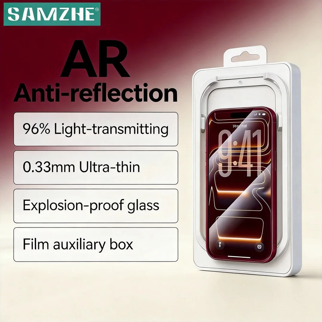 S96907a2200fe4d92934a8377bcaf9d53T SAMZHE AR Tempered Glass Film IPhone 18 Pro Max (New) - Image 1