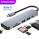 6 in 1 USB C Hubs Type C 3 Adapter to 4K HDMI (New)