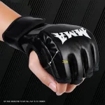 Professional Boxing Training Gloves Half Finger Leather Cushion for Adult Sanda Boxing UFC (New)