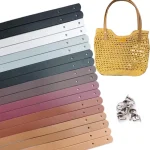 2 Handmade Bag Strap PU Leather Replacement Handles Band for Fashion Woven Bags (New)