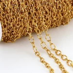 1meter Golden Stainless Steel Rolo Cable Bulk Chains for DIY Jewelry Making (New)