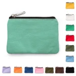 DIY Plain Canvas Cotton Bag Pure Zipper Coin Key Bag Money Pocket Women (New)