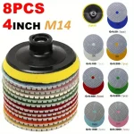 8 4" 100mm Diamond Polishing Pad Set, Wet And Dry Use, For Granite, (New)