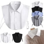 White Fake Shirt collar Versatile Business Wear Solid Color Anti Slip Collar Formal Dress (New)