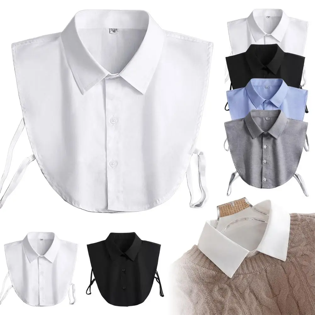S98ed04ac9e95437e9212778d14f1c2b0S White Fake Shirt collar Versatile Business Wear Solid Color Anti Slip Collar Formal Dress (New) - Image 1