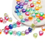 50 100 9mm AB Color Heart Bead Colorful Acrylic Spacer Loose Beads for DIY (New)
