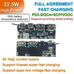 QC4.0 QC3.0 LED Dual USB 5V 4.5A 22.5W Micro Type C USB Mobile Power Bank (New)