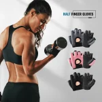 Gym Fitness Gloves For Women, Breathable Half Finger Anti Slip Gloves For Bicycle Cycling (New)