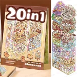 20 20in1 3D Landscape Sticker Collection Book Album Cartoon Scene DIY Toy Game (New)