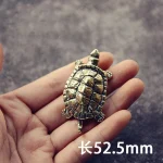 Retro Brass Tortoise Ornament Statue Metal Animal Sculpture Home Office Decoration Ornament Tea (New)
