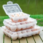 Egg Holder Plastic Egg Storage Box Egg Organizer for Fridge Portable Egg Tray (New)
