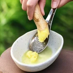 Stainless Steel Garlic Ginger Fruits Root Vegetable Grater Grinder Spoon for Kitchen (New)