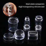 Silicone Transparent Nail Art Stamping Kit French For DIY Manicure Plate Stamp Polish (New)