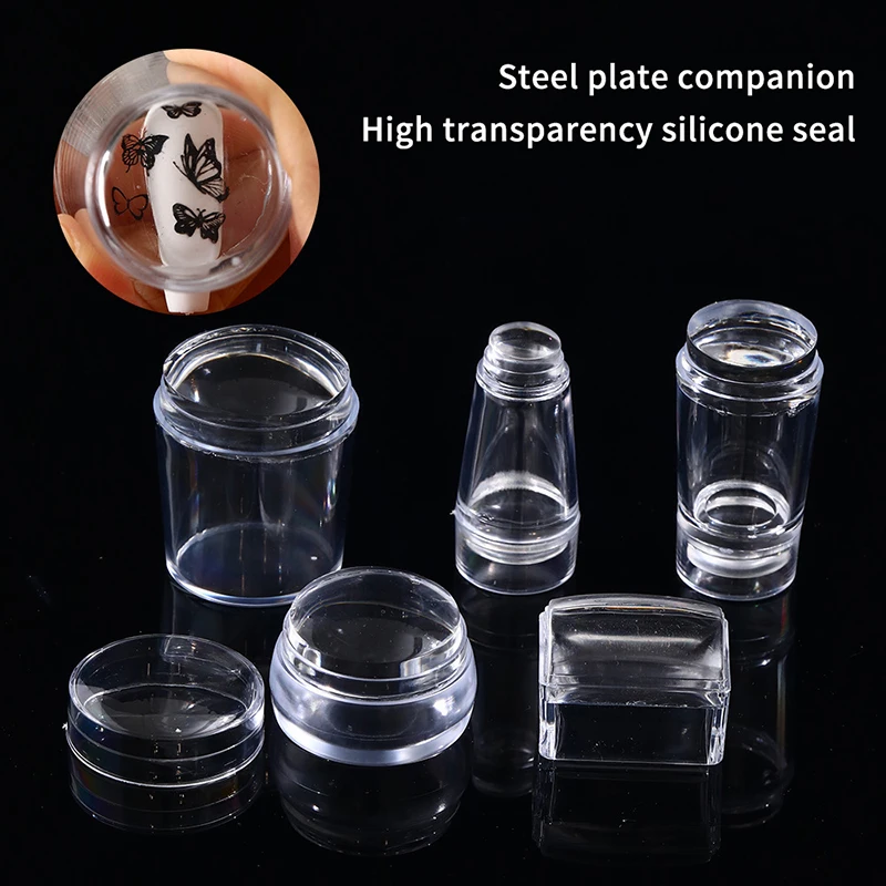S9aca7106911347828f806eb2579ea0feQ Silicone Transparent Nail Art Stamping Kit French For DIY Manicure Plate Stamp Polish (New) - Image 1