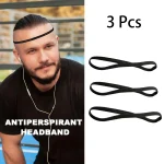 3 Sports Headbands Non slip Running Elastic Sweatband Breathable Yoga Hair Bands Women Men (New)