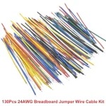130 24AWG Breadboard Jumper Wire Cable Kit Tin Plated B Solder Cable Flexible PVC (New)