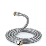 1 2M Stainless Steel Hose Extension Tube Bathroom Shower Tube Extension Tube Water (New)