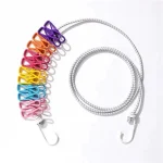 Portable Clothesline with 12 Clothespins, Travel Clothesline Stretchy Retractable Elastic Laundry Clothes Line (New)