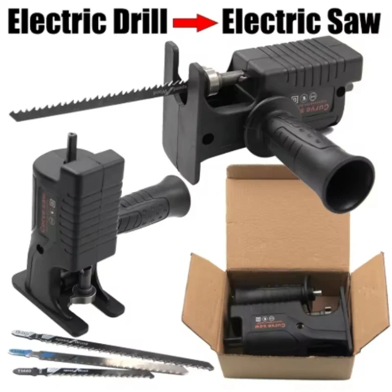S9c1d71cd18814a10ae40b575582b72e0p Reciprocating Saw Adapter Electric Drill To Electric Saw for Wood Metal Cutting Tool (New) - Image 1
