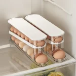 Bilayer Fridge Egg Storage Box Automatic Rolling Eggs Holder Rack Ladder Style Refrigerator (New)