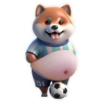 3D Shiba Inu Dog Belly Sticker   Cute Puppy Wearing Orange Outfit with (New)