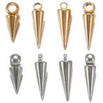 10 Retro Cone Charms Pendant No Fade Stainless Steel Spike Beads Pendants for (New)