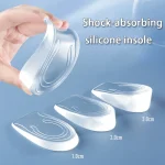 2 4 Silicone Shock Absorbing Insoles Mens and Womens Height Increasing Insoles Invisible Elastic (New)