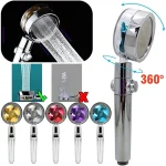 360 Degrees Turbo Rotating Fan Shower Head High Pressure Water Saving Spray Adjustable (New)