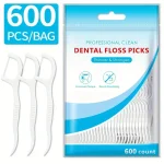 600 Floss Family Pack Ultra fine Toothpick Disposable Flat Floss Portable Portable Flossing Double (New)