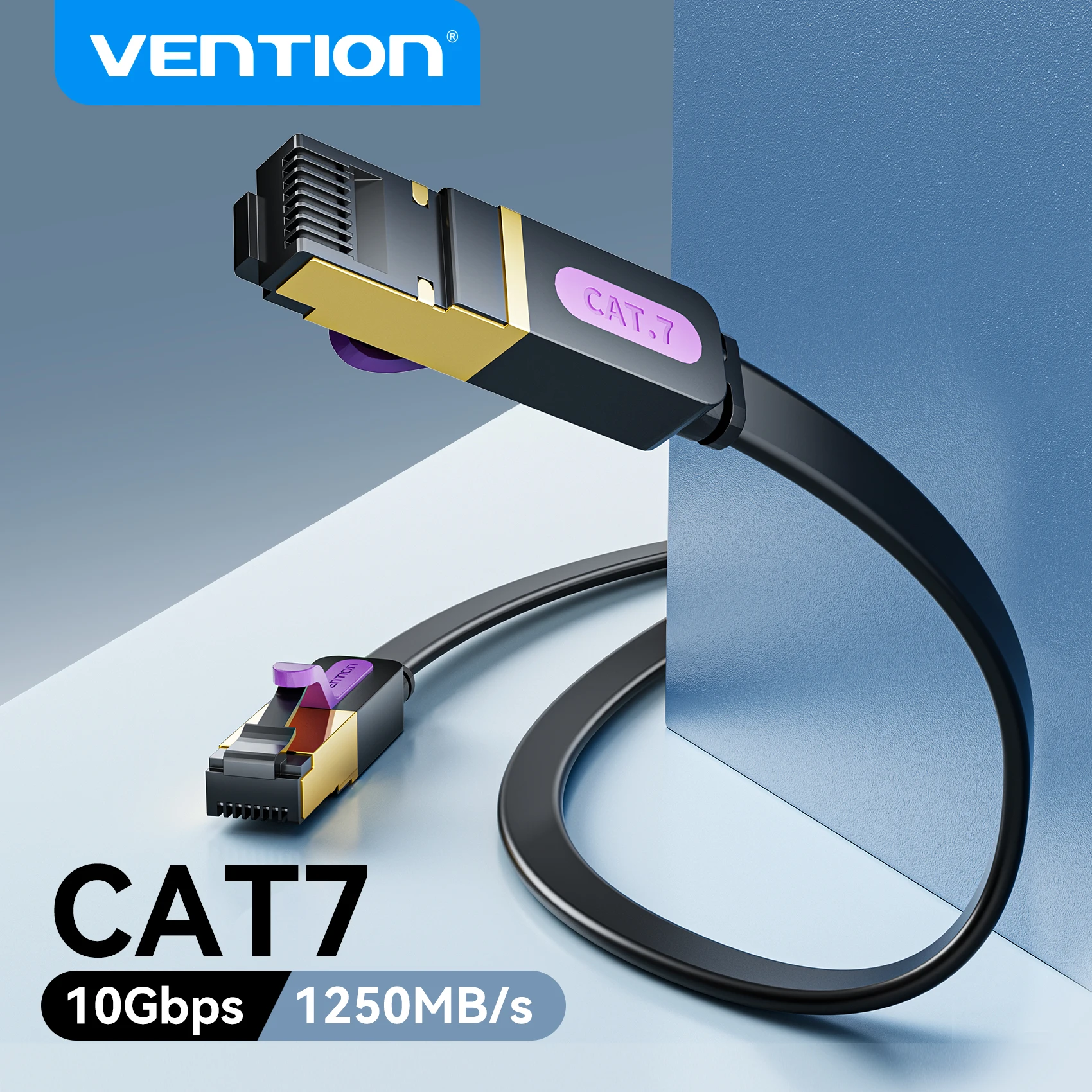 S9ecf5c5daccd4e2b8125911c98e232a8Q Vention Cat7 Ethernet Cable Cat7 High Speed Flat Gigabit STP (New) - Image 1