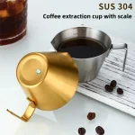 304 Stainless Steel Coffee Extraction Cup with Scale Small Milk Spoon Making Cup (New)
