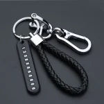 1 Anti Lost Car Keychain, Phone Number Card Keyring, Phone Number Plate, Lock Key (New)